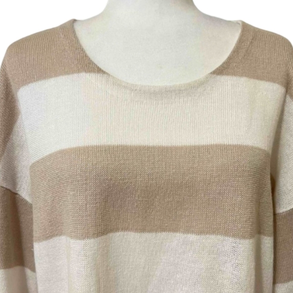Eileen Fisher 100% Organic Linen Striped Sweater Medium - Picture 10 of 12